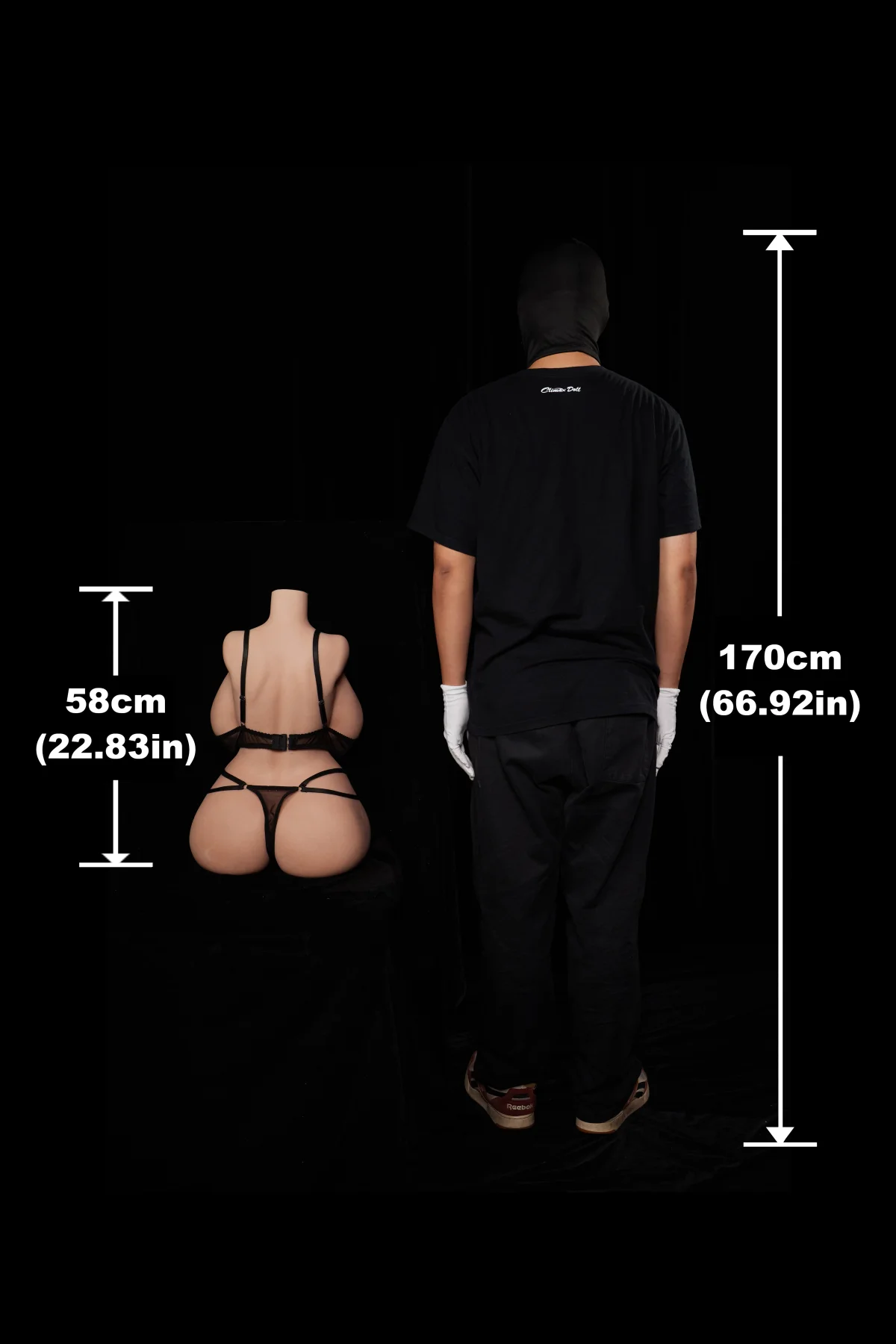 58cm (1ft11) I CUP Real Skin Texture Silicone Sex Doll Torso PW-U58, Head N/A